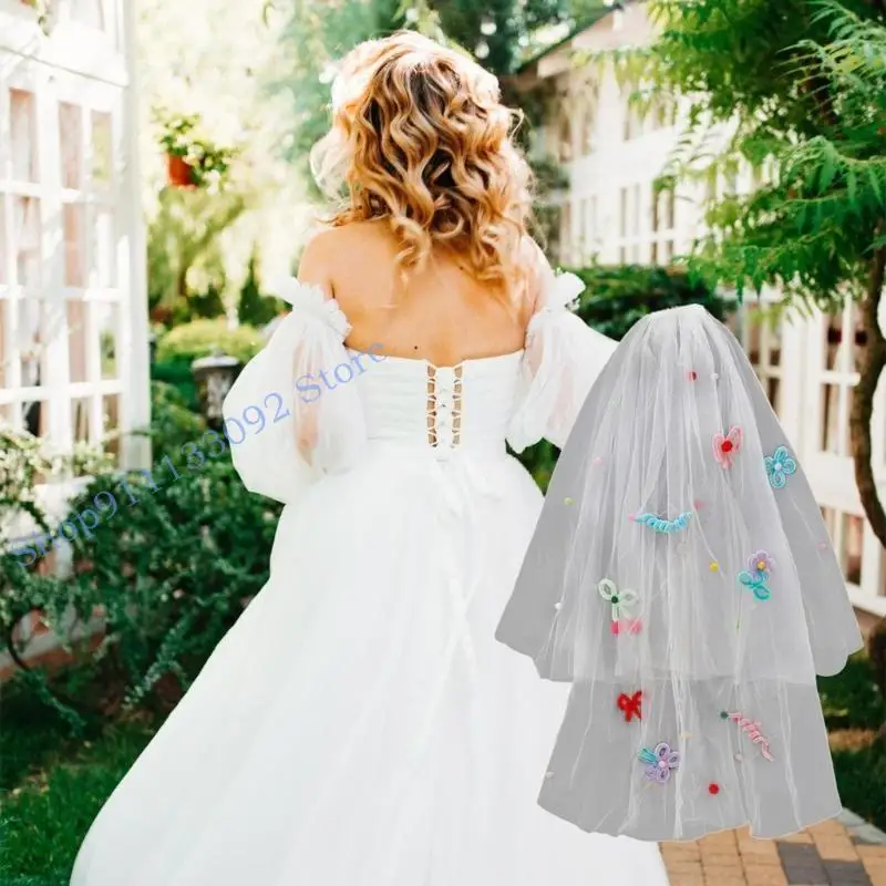 Фото H9ED Butterfly Bow Veil для невест. №5
