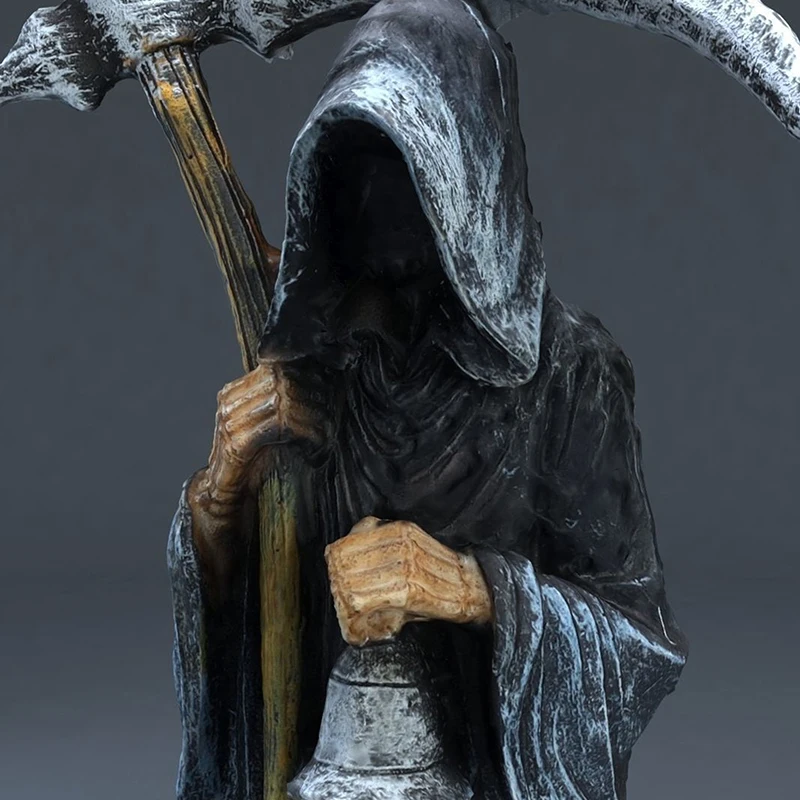 Фото Статуэтка со священной смертью, яркая декоративная статуэтка Grim Reaper hold Scythe, алтарь на Хэллоуин №3