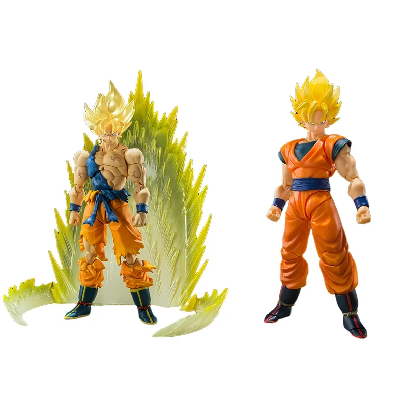 Фото Оригинальный Dragon Ball S.H.Figuarts SUPER SAIYAN SON GOKOU Bandai, аниме-модель, игрушки, экшн-фигурки, подарки, коллекционные №3