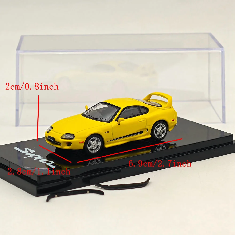 Фото Хобби Япония 1/64 для SUPRA RZ JZA80 ПОДЛИННЫЙ CUSTOMIZED VER с ActiveSpoiler Желтый HJ 643042 Y Литая под давлением модель автомобиля Коллекция игрушек №4