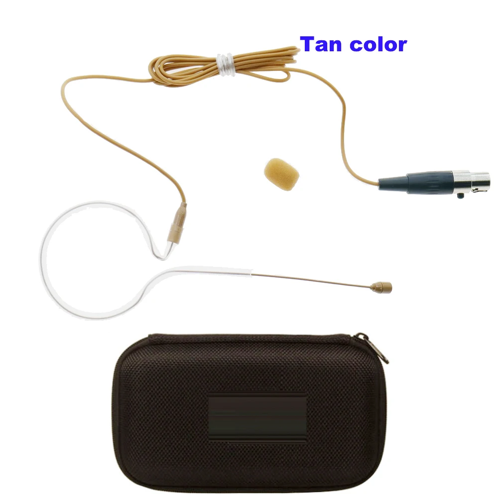 MX153 Tan односторонняя гарнитура, подвесной микрофон для Shure SLXD ULXD AD4D AD4Q, поясная сумка, наушники, прочная коробка на молнии