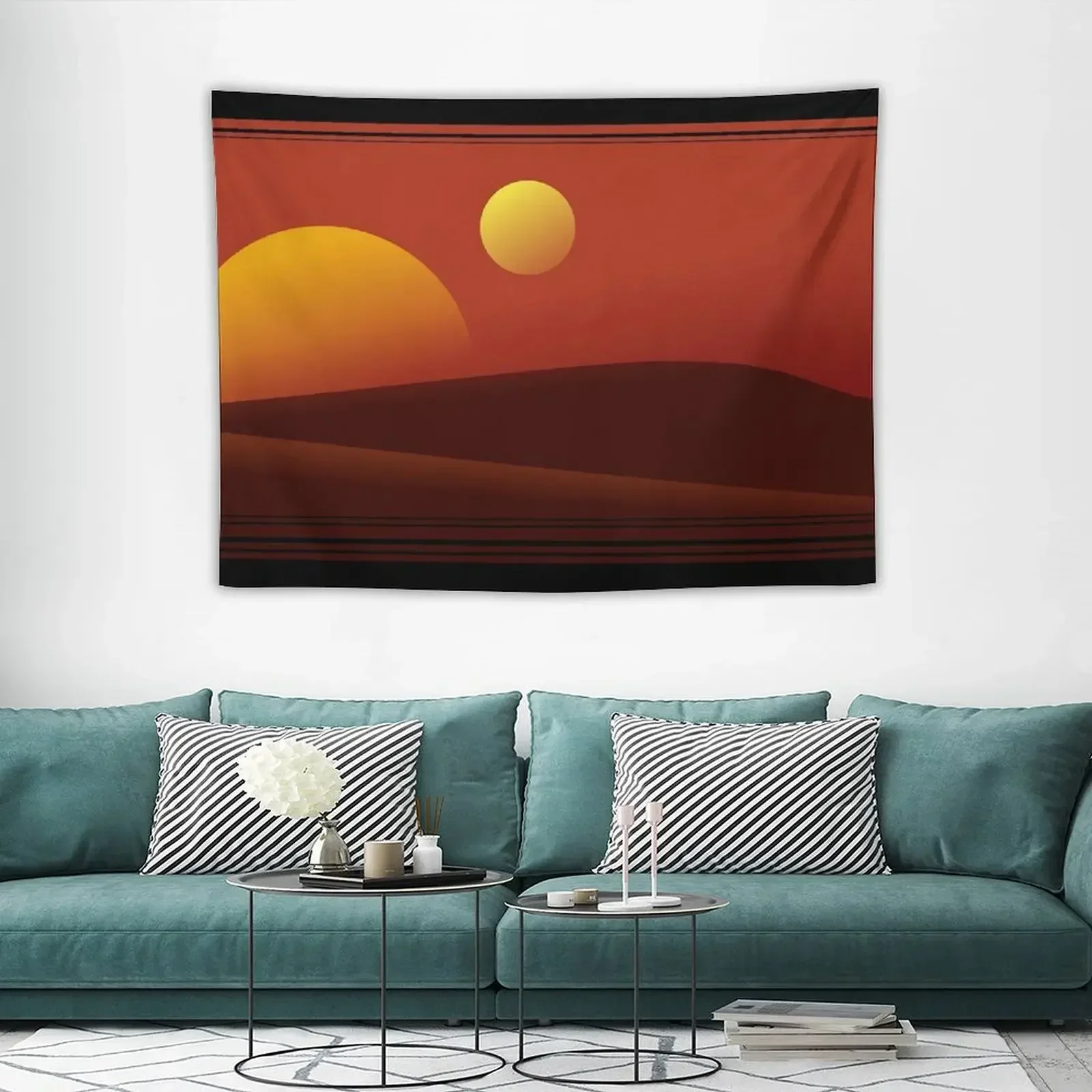 Фото Гобелен TATOOINE SUNSET, украшения для комнаты, настенные покрытия для комнаты, домашний и комфортный декор, гобелен №3