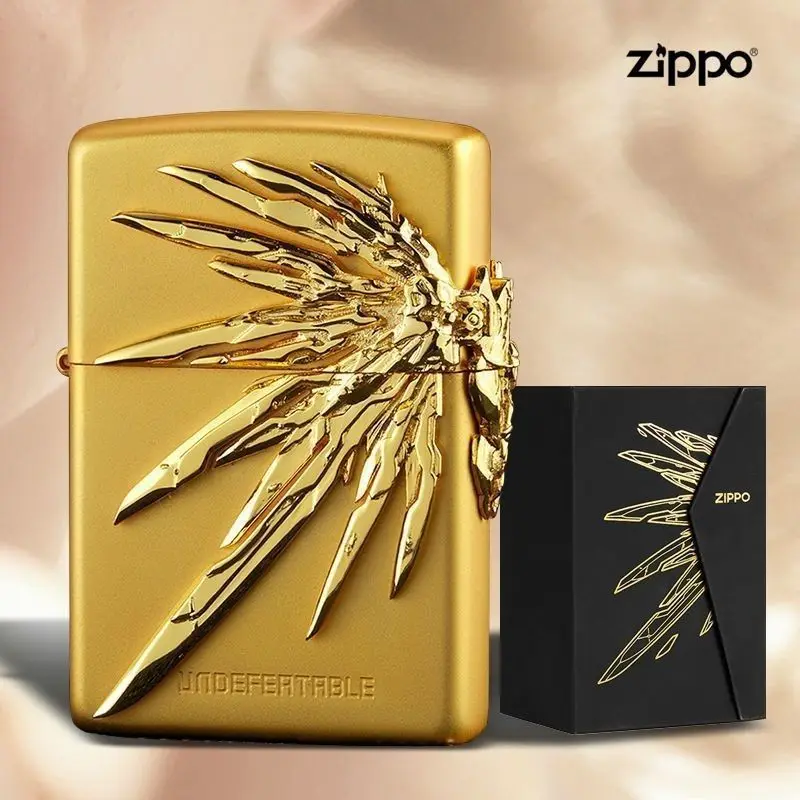 Легкая топливная зажигалка Zippo Wings of Light, классическая ветрозащитная зажигалка для шлифовального круга, аксессуары для сигарет, мужской подарок