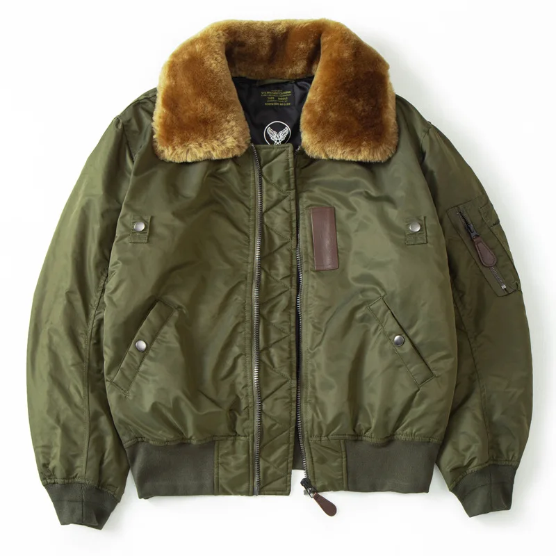 Летная куртка Amekaji American Vintage B-15, винтажная хлопковая парка для спецодежды с утолщенной подкладкой, мужской зимний бомбер (art.: 3920d0fd23f46) - 3920d0fd23f46