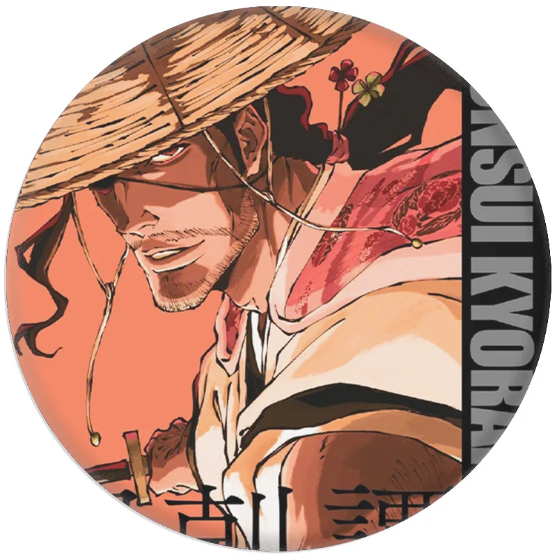Фото Брошь «Блич» в стиле аниме, круглые булавки Rukia Renji Byakuya Kuchiki Byakuya Sajin Renji, значок с героями мультфильмов, модные ювелирные аксессуары №4