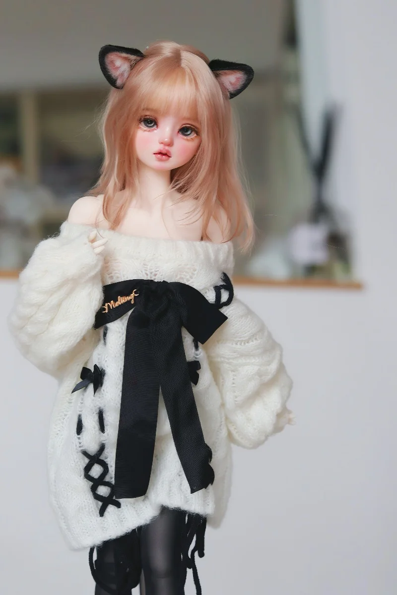 Фото Одежда для кукол BJD/SD, элегантные комплекты для девочек 1/4, серое, желтое, белое, мягкое платье-свитер, разноцветные подарки, аксессуары для кукол (без кукол) №4
