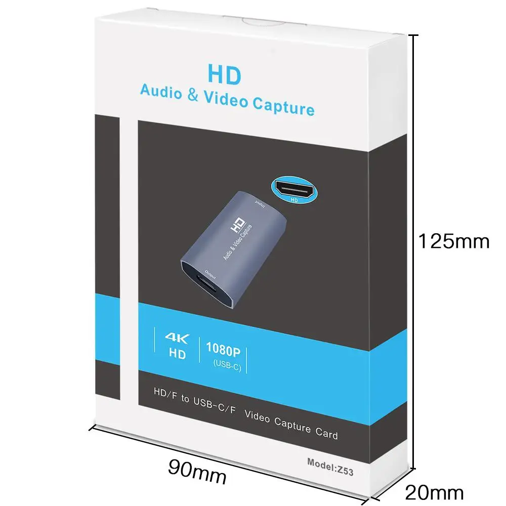 Фото Карта захвата видео для потокового захвата Usb 3,0 HDMI-совместимый-выход для коммутатора карта захвата игры 60fps алюминиевый сплав №2