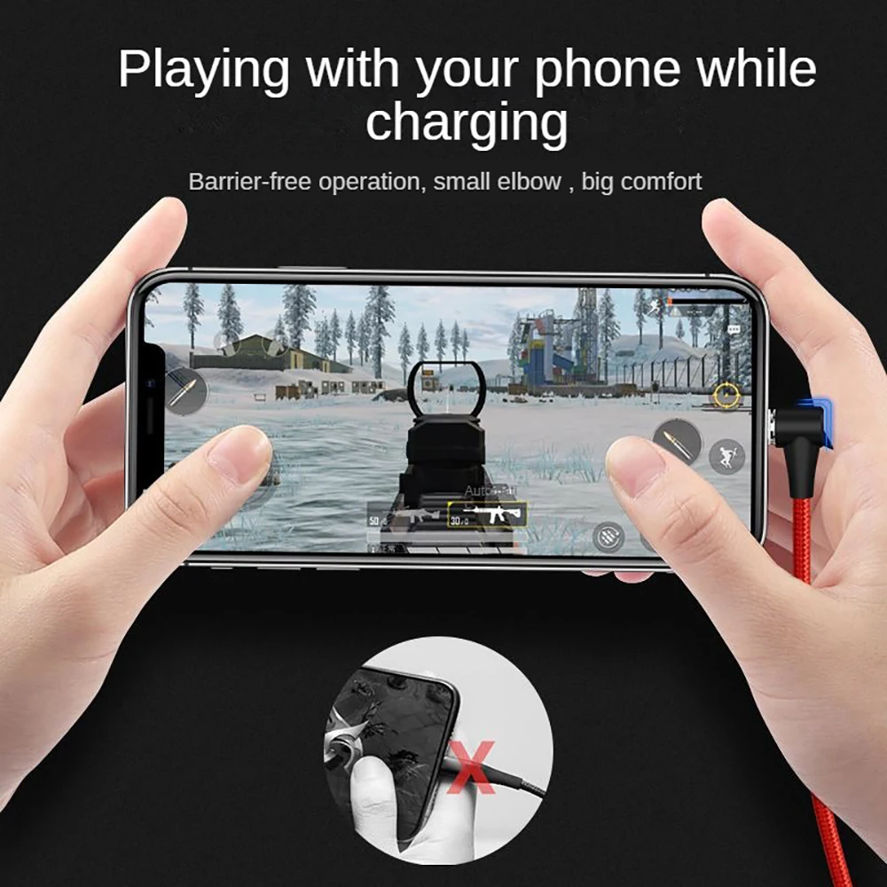 Фото Магнитный кабель Sindvor 5A Micro USB Type C адаптер Шнур 90 градусов локоть быстрое зарядное устройство светодиодное освещение данных для iPhone Samsung №5