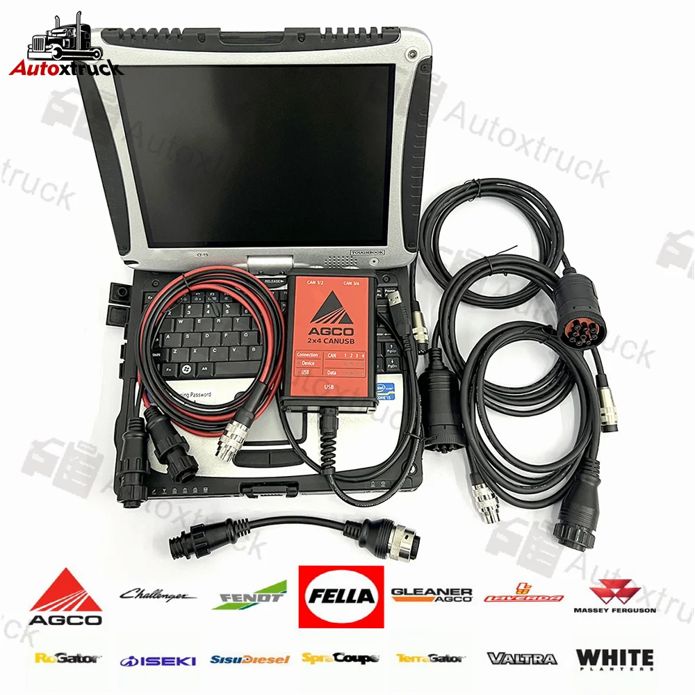 Для AGCO OEM сельскохозяйственный EDT диагностический сканер AGCO CANUSB интерфейс Heavy Duty электронное средство диагностики CF19 ноутбук