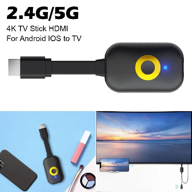Фото 2,4G/5G беспроводной Wi-Fi дисплей ТВ-ключ приемник HDMI адаптер 4K дисплей ключ Mirascreen TV Stick для Android IOS к телевизору №4