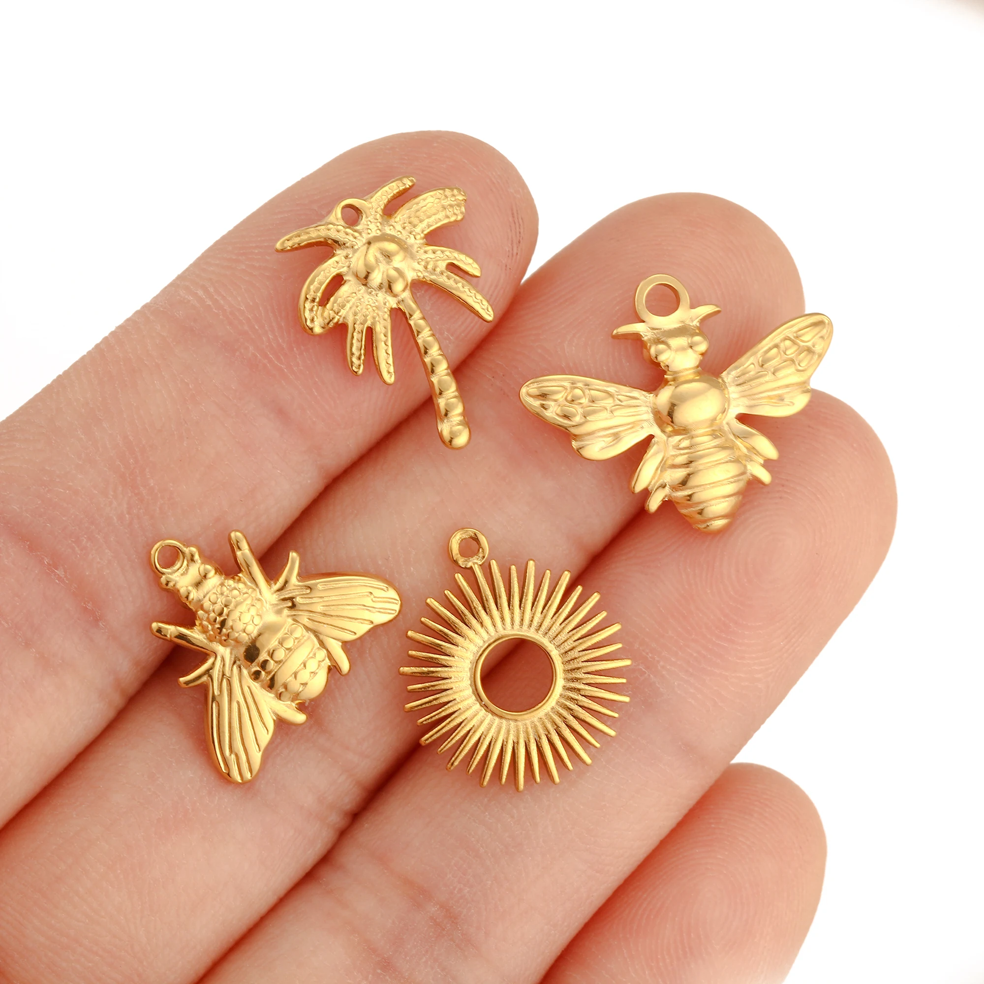 Фото 3Pcs/Lot Cactus / Луна / Святое Сердце Амулиты из нержавеющей стали пчелы насекомые подвески DIY ожерелья, браслеты для изготовления ювелирных изделий №2