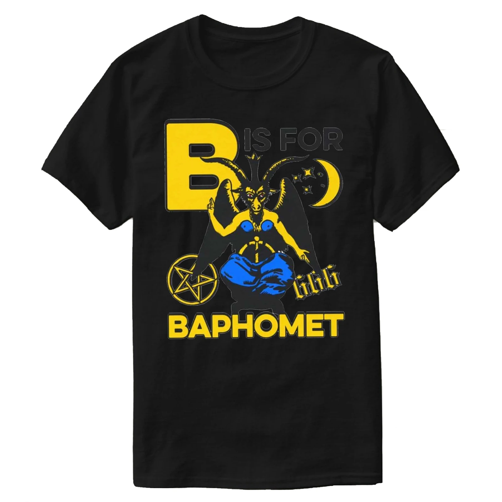 Футболка B Is For Baphomet, новая летняя повседневная мужская футболка из 100% хлопка с круглым вырезом и коротким рукавом, уличная одежда