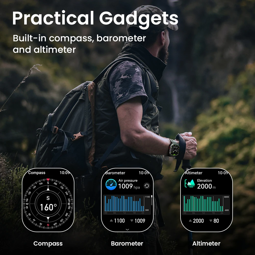 Фото 【5-летняя гарантия】Zeblaze SmartWatch 2,13-дюймовый AMOLED-дисплей 5ATM Водонепроницаемые Bluetooth-вызовы Спортивные умные часы для улицы №4