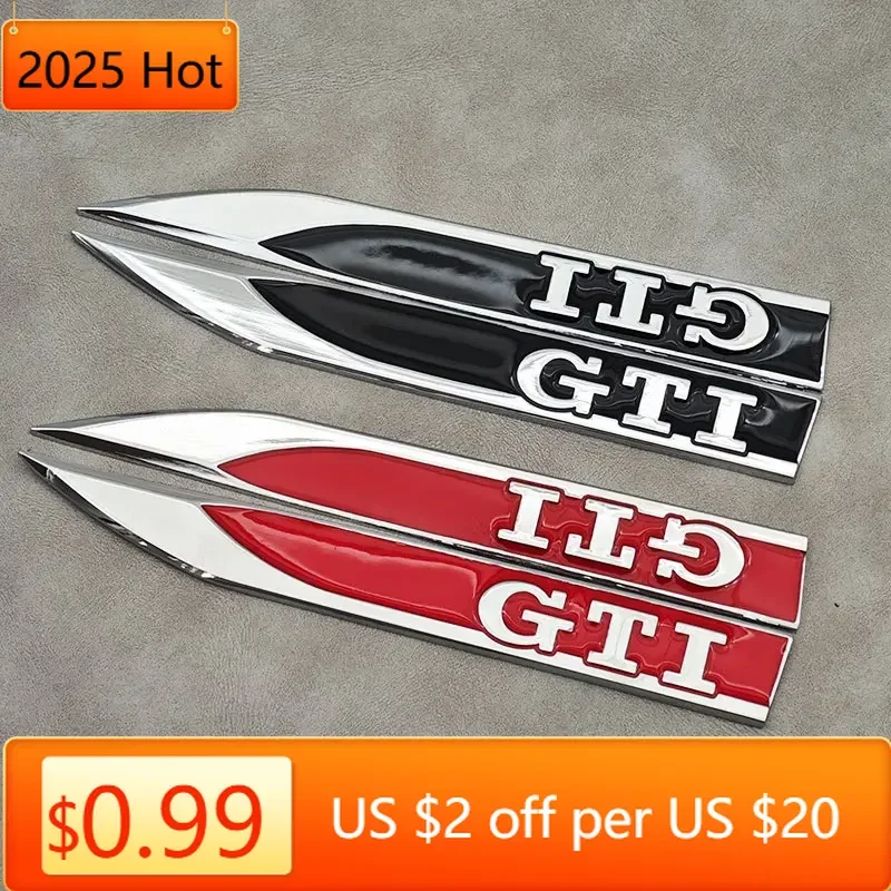 Фото 80% 2 шт. металлический логотип GTI, эмблема, наклейка на крыло автомобиля, боковой значок для Volkswagen VW GTI MK4 MK5 Polo BORA Golf 3 4 5 Tiguan Touran Pa №2