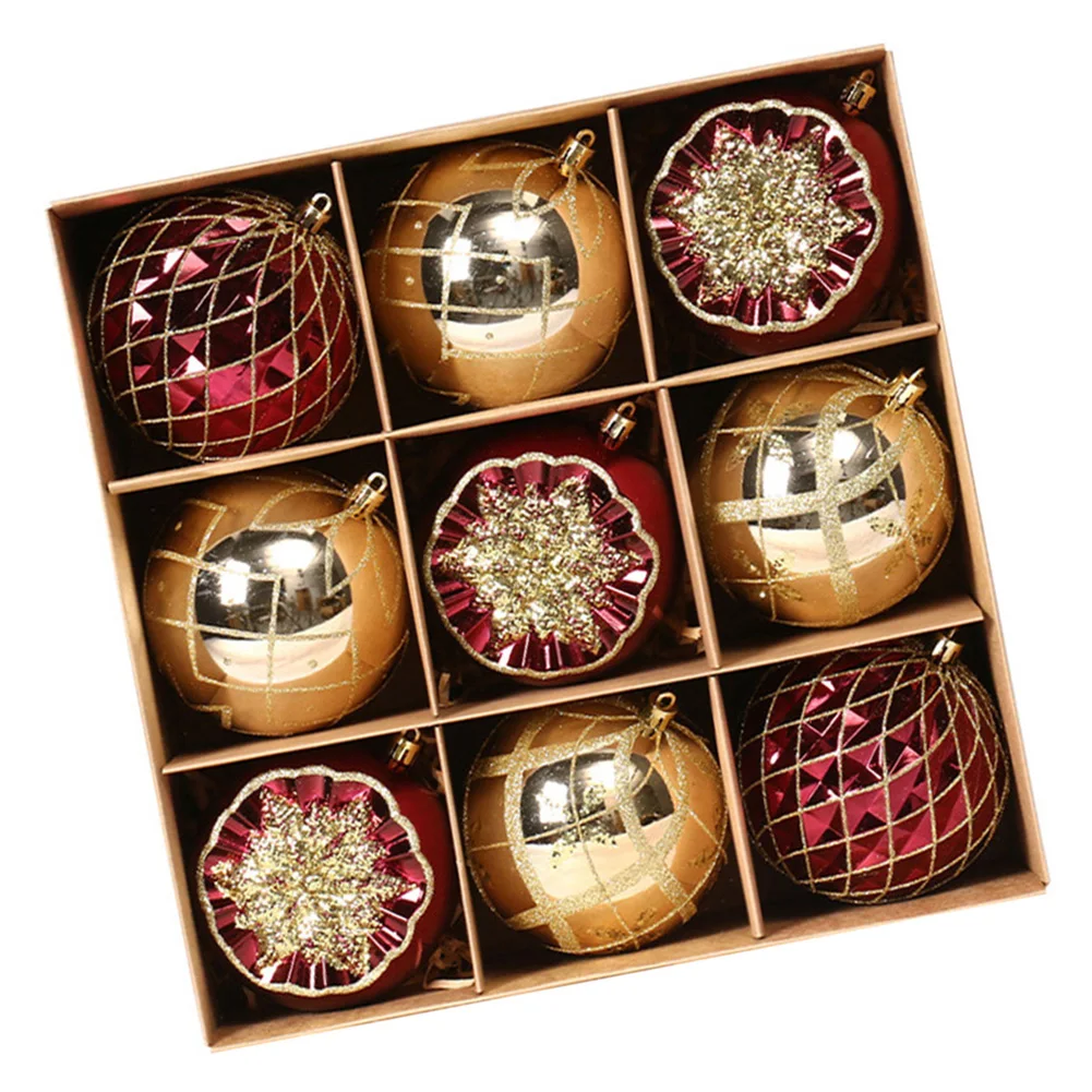 Фото Tis the Season Celebrate с потрясающей упаковкой из девяти красочных декоративных рождественских шаров (когда в праздничном размерах из 10 см) №4