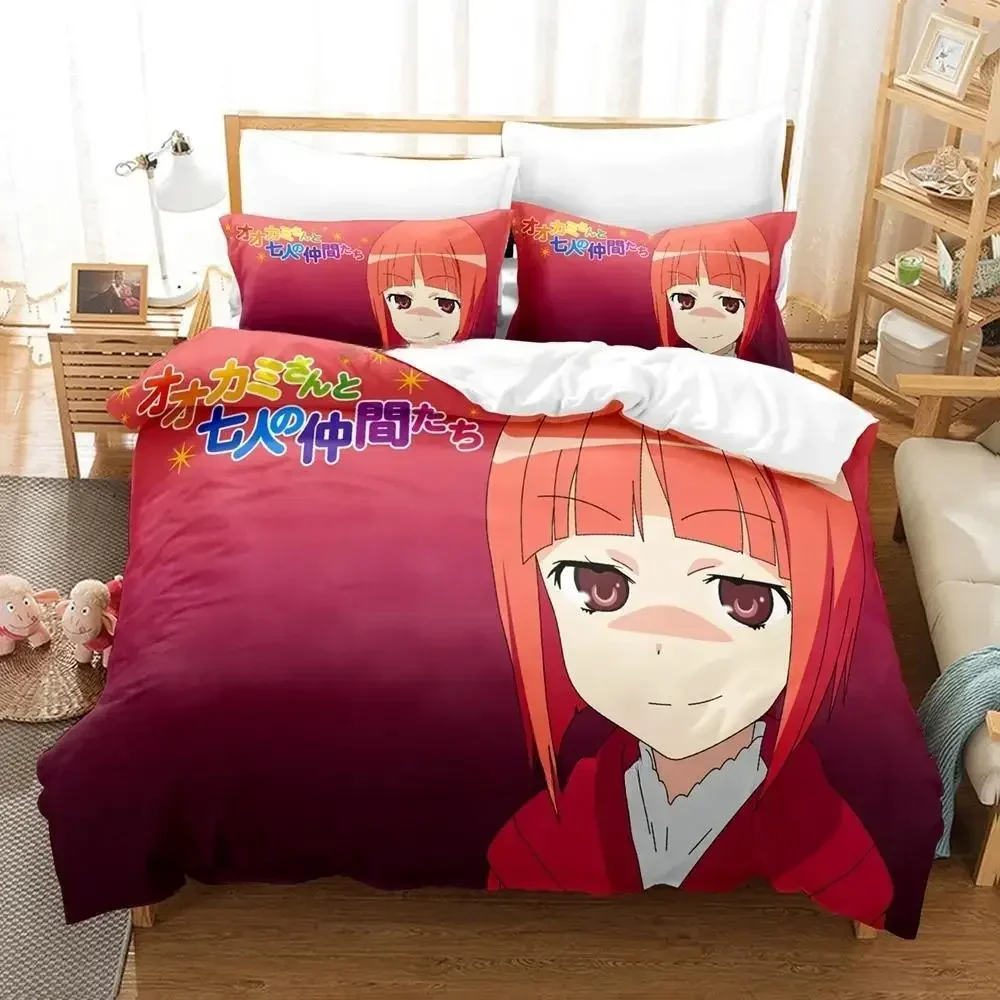 Фото Ookami-san To Shichinin No Nakama-tachi Комплект постельного белья Single Twin Full Queen King Size Комплект постельного белья для взрослых и детей Комплекты пододеяльников для спальни №5