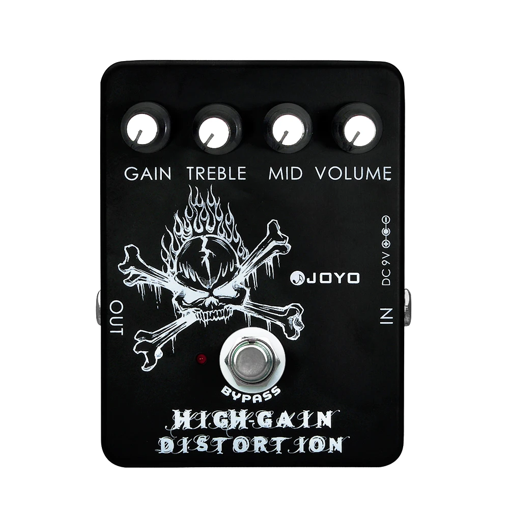 JOYO JF-04 Педаль эффектов для гитары с высоким коэффициентом усиления от AC/DC Crunch to Heavy Metal Педаль для гитары с двухдиапазонным эквалайзером