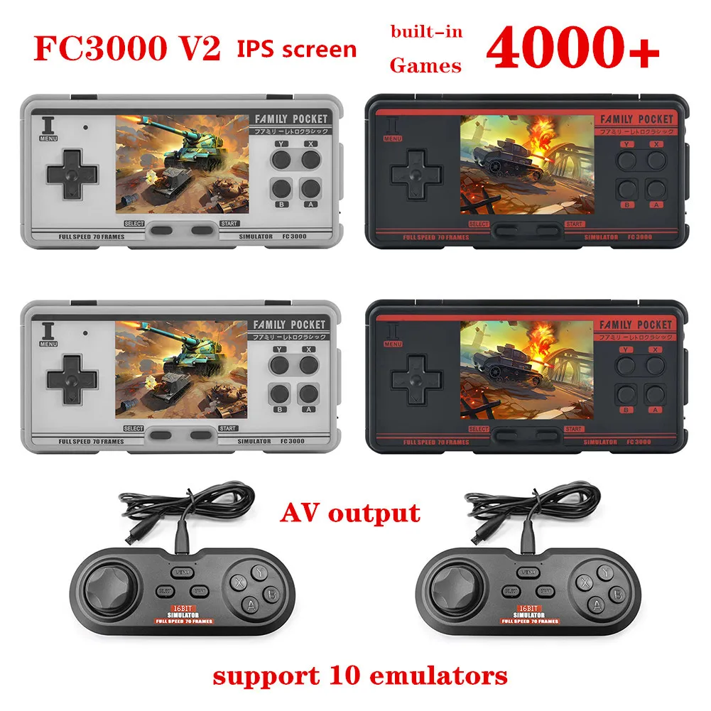 Фото FC3000 V2 3,0 дюймовый IPS экран Ретро ручной игровой плеер 5000 игр встроенный телефон 10 симуляторов видео игровых консолей №2