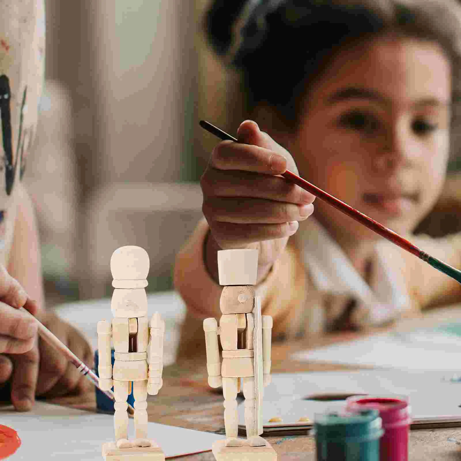 Фото 6 шт. декор белый эмбрион Щелкунчик школьная живопись DIY игрушки для детей орнамент лотки для №3