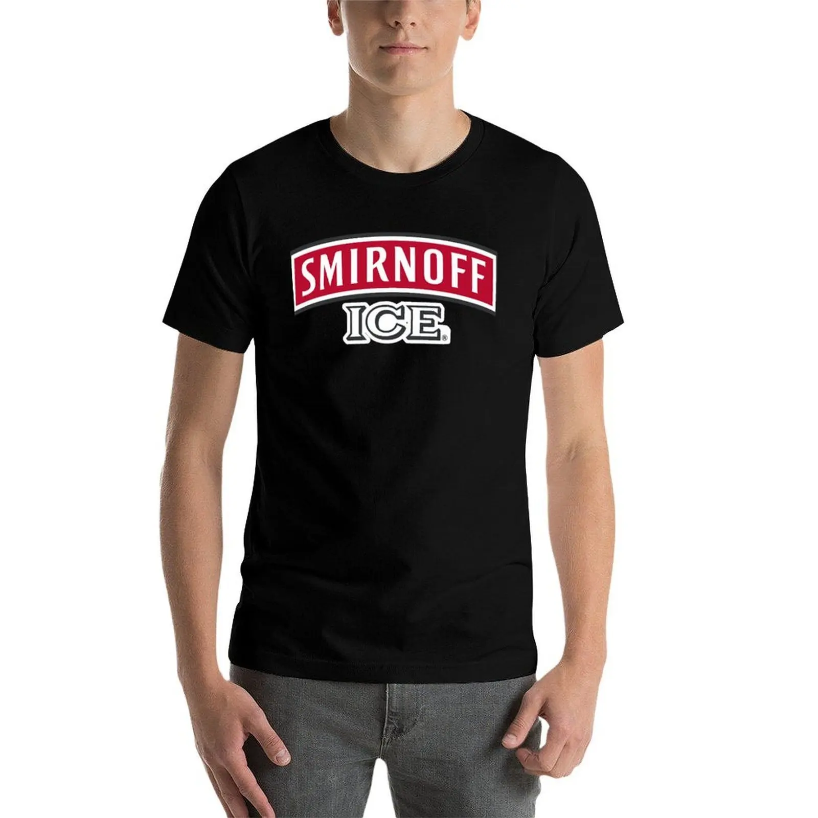 Фото Классическая футболка с логотипом Smirnoff Ice, хлопковые футболки, мужские футболки из 100% хлопка, мягкая футболка №3