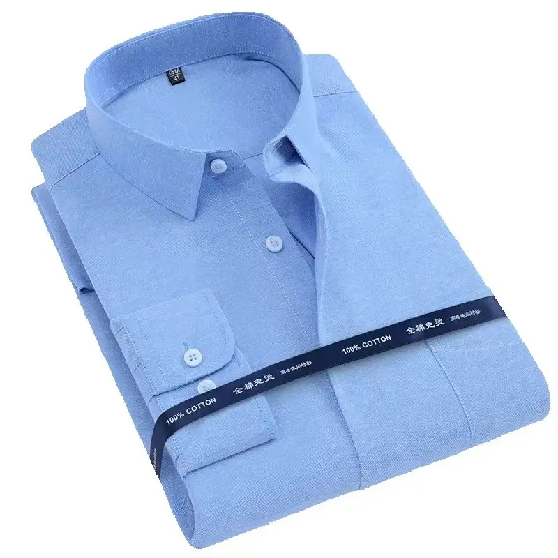 S~11XL Подходит для 160 кг 100 Хлопковая рубашка с длинным рукавом для мужчин Рубашка с длинным рукавом размера плюс Оксфордская клетчатая полоска Мужские рубашки Большие и высокие