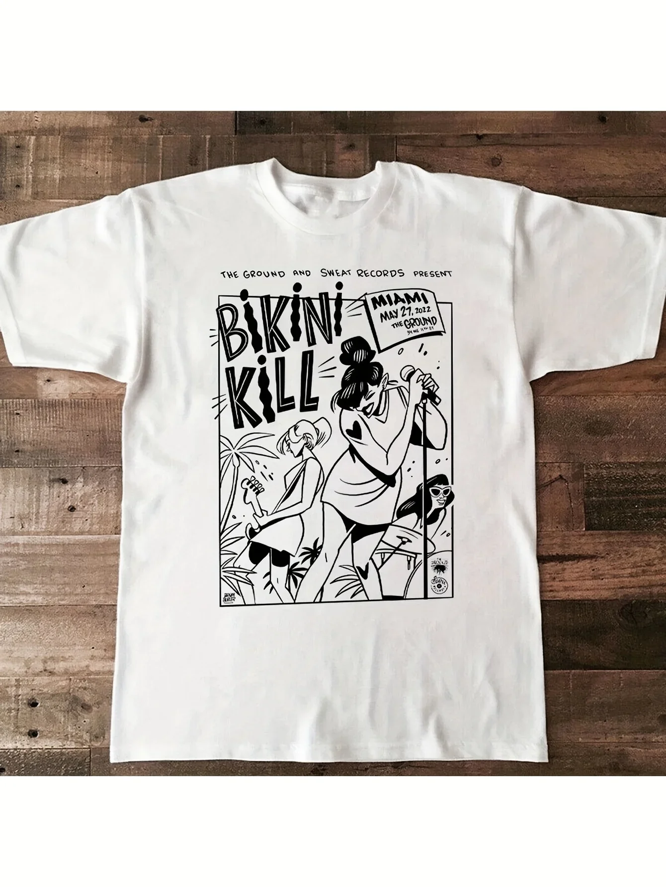 Vtg Bikini Kill North American Tour Хлопок Белый Все размеры Мужчины Женщины Рубашка J696 Аниме Футболка Забавная Рубашка Футболки Мужчины Аниме