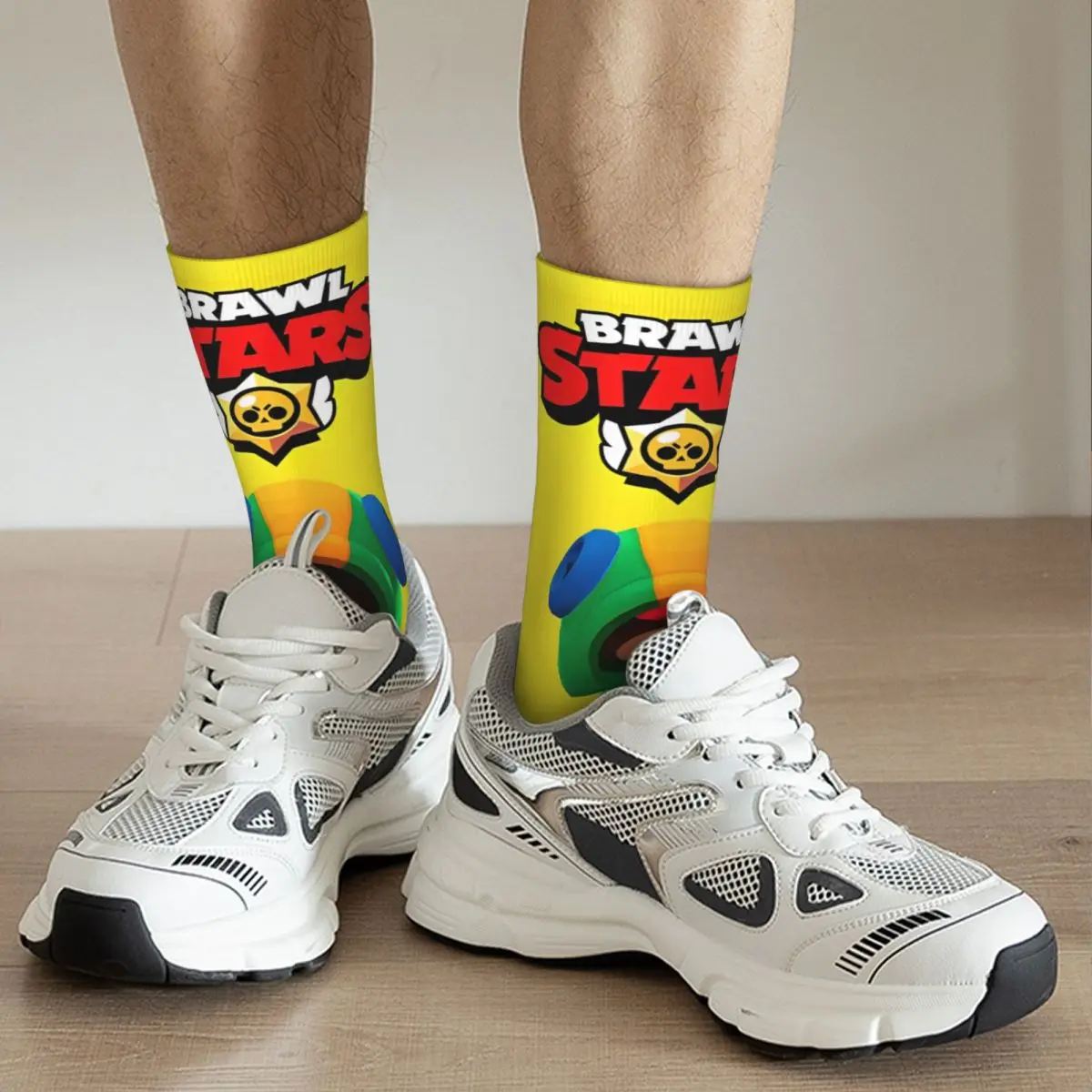 Фото Спортивные носки Crazy Design Brawling-Heros Leon из полиэстера, дышащие короткие носки для женщин и мужчин №4
