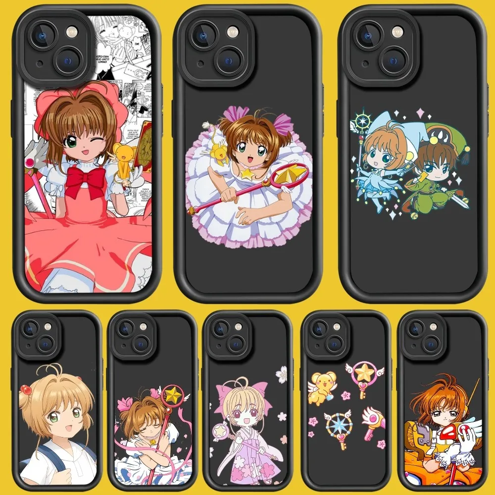 C-Cardcaptor S-Sakura Прозрачный чехол для телефона для iPhone 15 11 12 13 14 Pro Max Модный ударопрочный чехол с допамином
