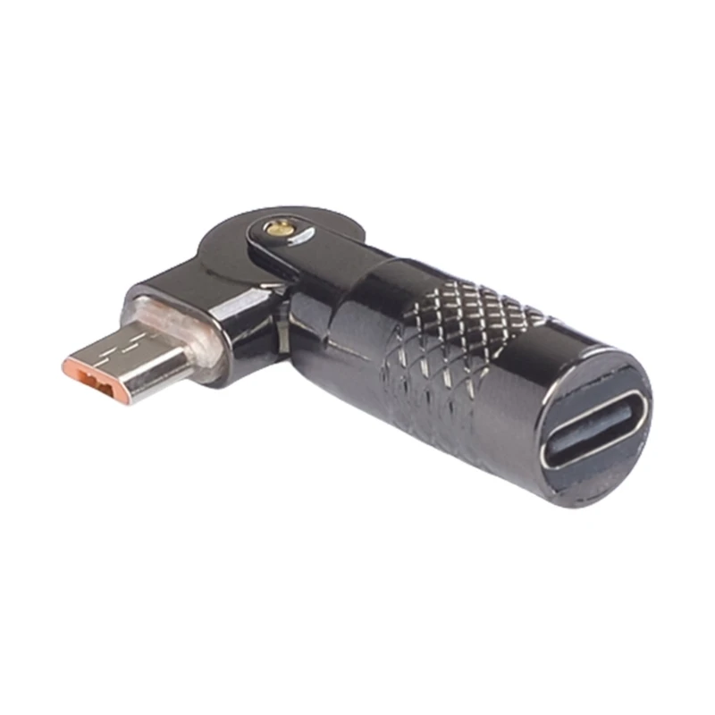 Угловой адаптер типа C к USB, алюминий, 90 градусов, для камер, наушников, 3A, быстрая зарядка, передача данных, 480 Мбит/с