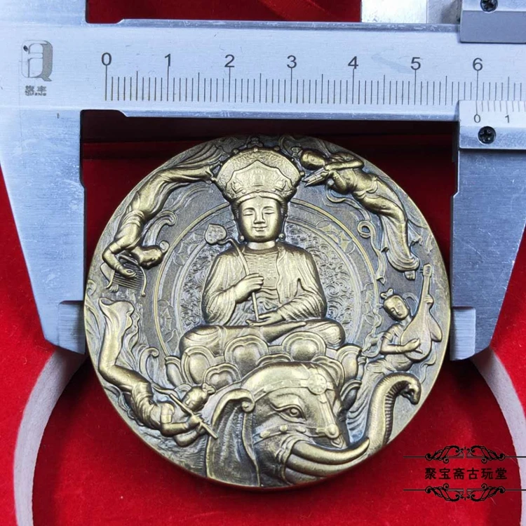 Фото Jubaozhai Shenyang Mint Four Major Foshan Emei Mountain большое бронзовое уплотнение Puxian Bodhisattva бронзовое уплотнение с высоким рельефом №4