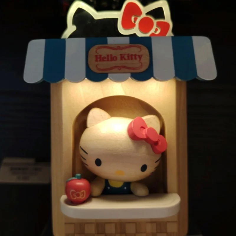Оригинальная мини-лампа Sanrio Hello Kitty со звуковой активацией Kt Cat, девичий мультфильм, деревянное украшение для комнаты, настольное украшение, подарок на день рождения для девочек (art.: 3920d206de9d1) - 3920d206de9d1