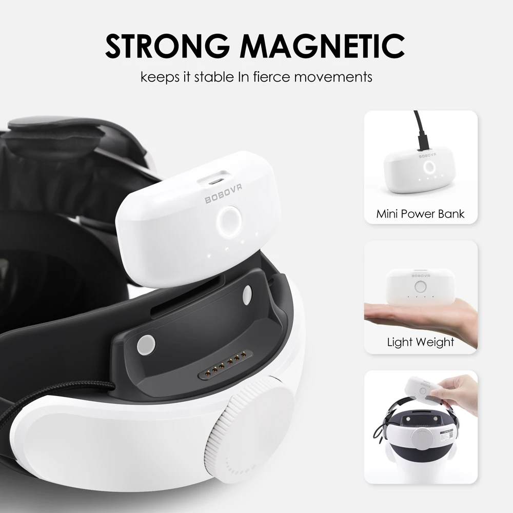 Фото M3 Pro работает с Meta Quest 3/Quest 3s VR-гарнитурой, замена аккумуляторной повязки на голову Elite Strap Enhanced Playtime №3