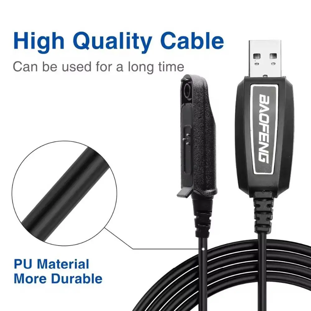 Для Baofeng Uv5r/888s Uv-3r + кабель для программирования K-кабель для рации Cd Частотный привод Портативный USB-кабель для передачи данных Запись H5h5 Walkie Talkie Аксессуары & Запчасти