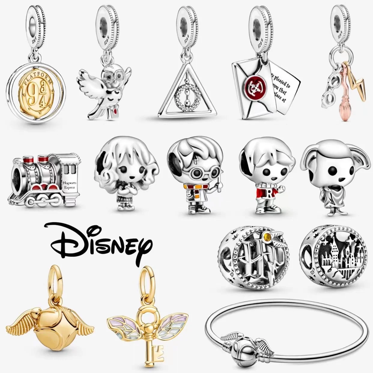 Подвеска для школьников Disney Harrys, Винни, серебро 925 пробы, бусины, для оригинальных браслетов Pandora, подвеска Magic Series, ювелирные изделия в подарок