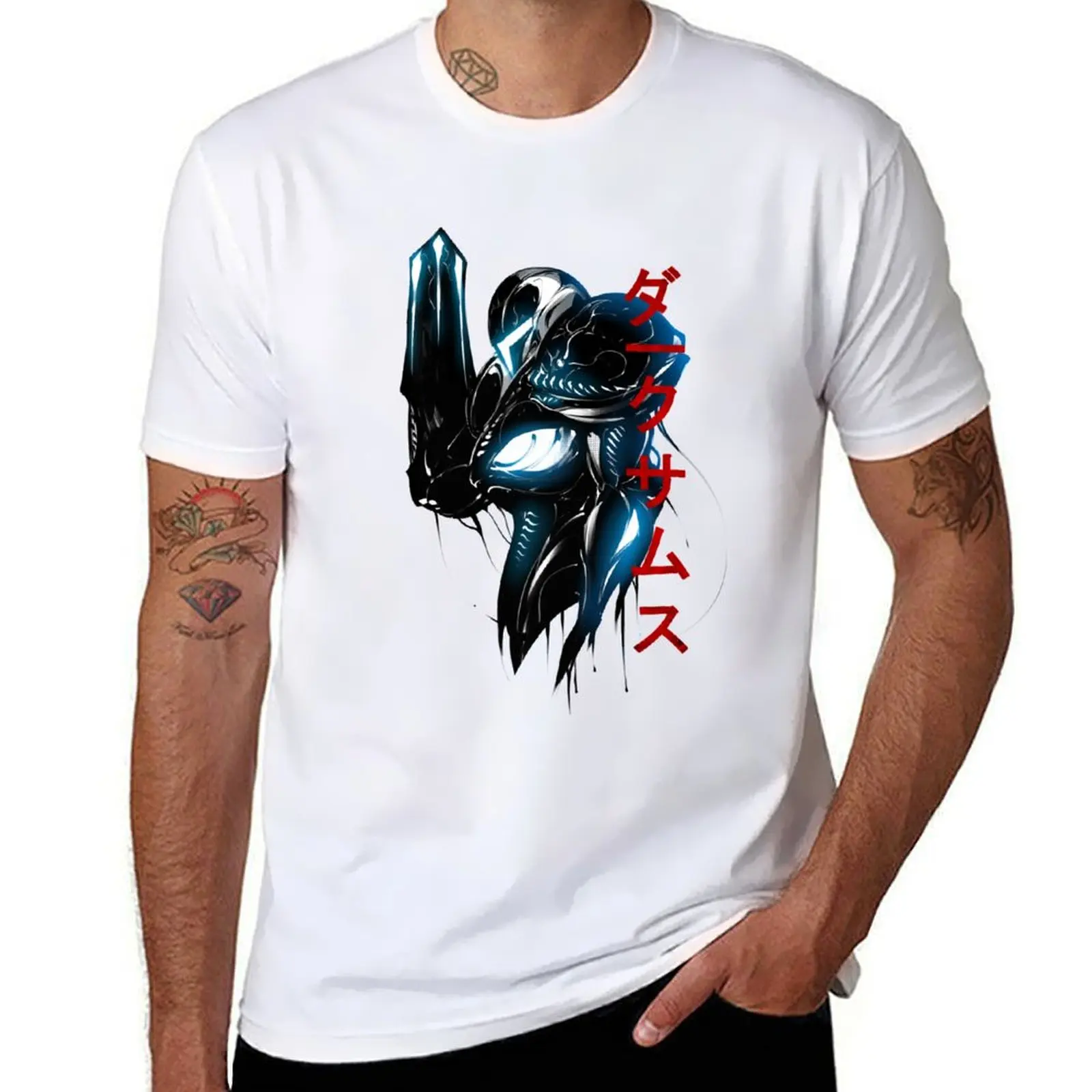 Футболка Dark Samus, модные рубашки, винтажная футболка с рисунком, мужская футболка с рисунком