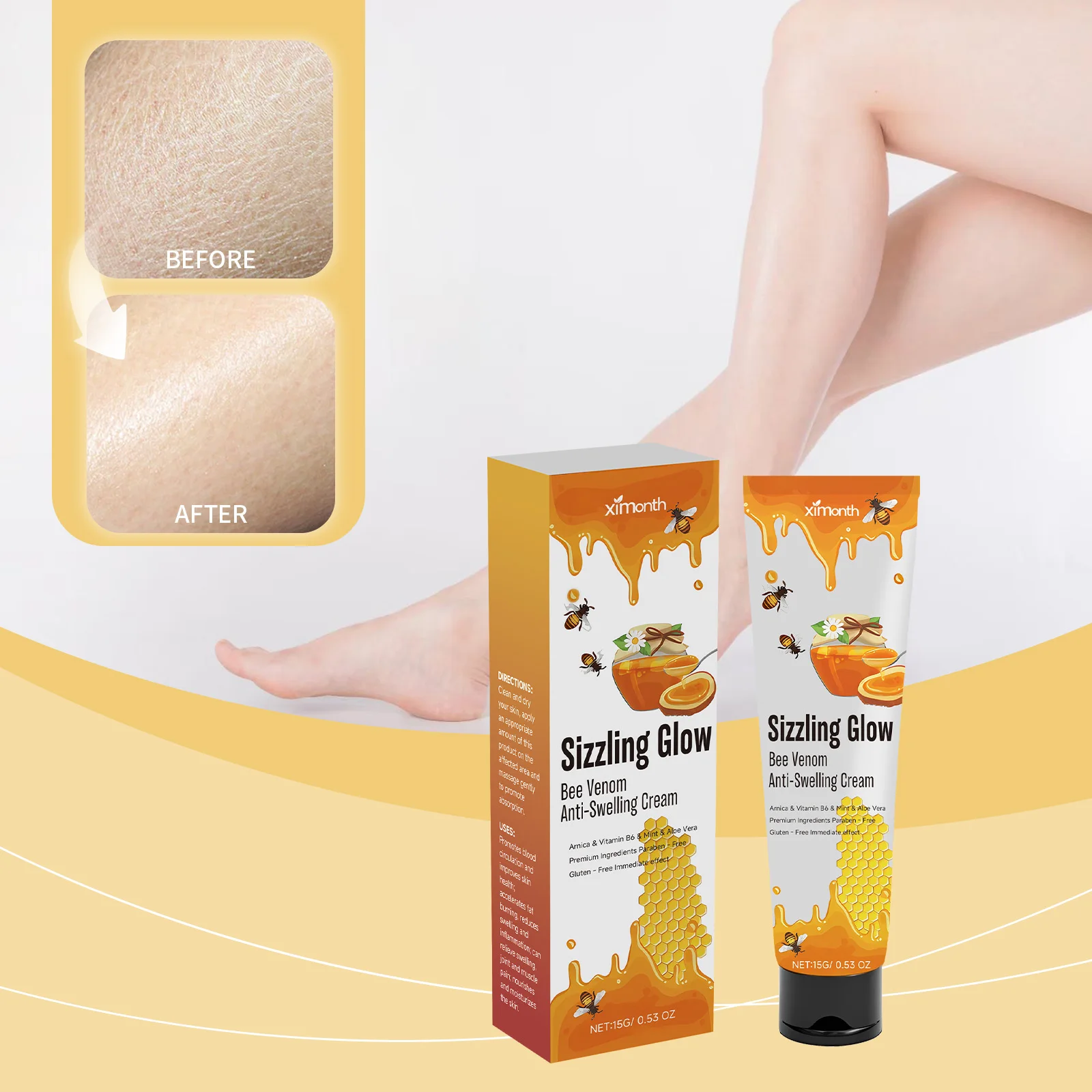 Фото Крем против отеков Sizzling Glow Snake Venom — антивозрастной и укрепляющий крем для лица с комплексом витамина B — уменьшает отечность №5