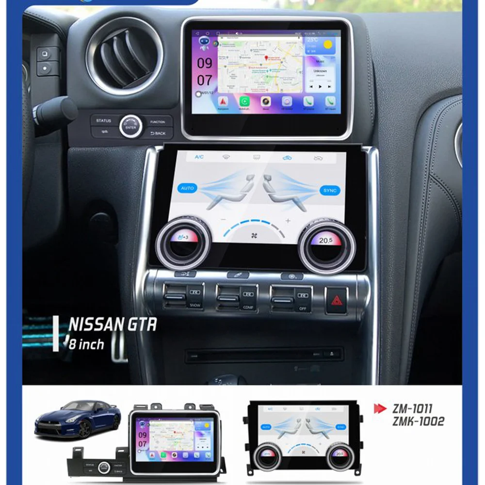 Фото GZ автомобильный радиоприемник с GPS-навигацией для Nissan GT-R GTR R35 2008-2017 Android авторадио беспроводной Carplay мультимедийный головное устройство AC Digital №4