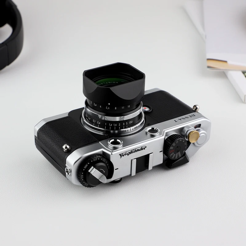 Фото Квадратная металлическая байонетная бленда Haoge для объектива Voigtlander 35 мм F2 35 мм F1,5 28 мм F2.0 типа I и II ULTRON Leica VM с креплением №5
