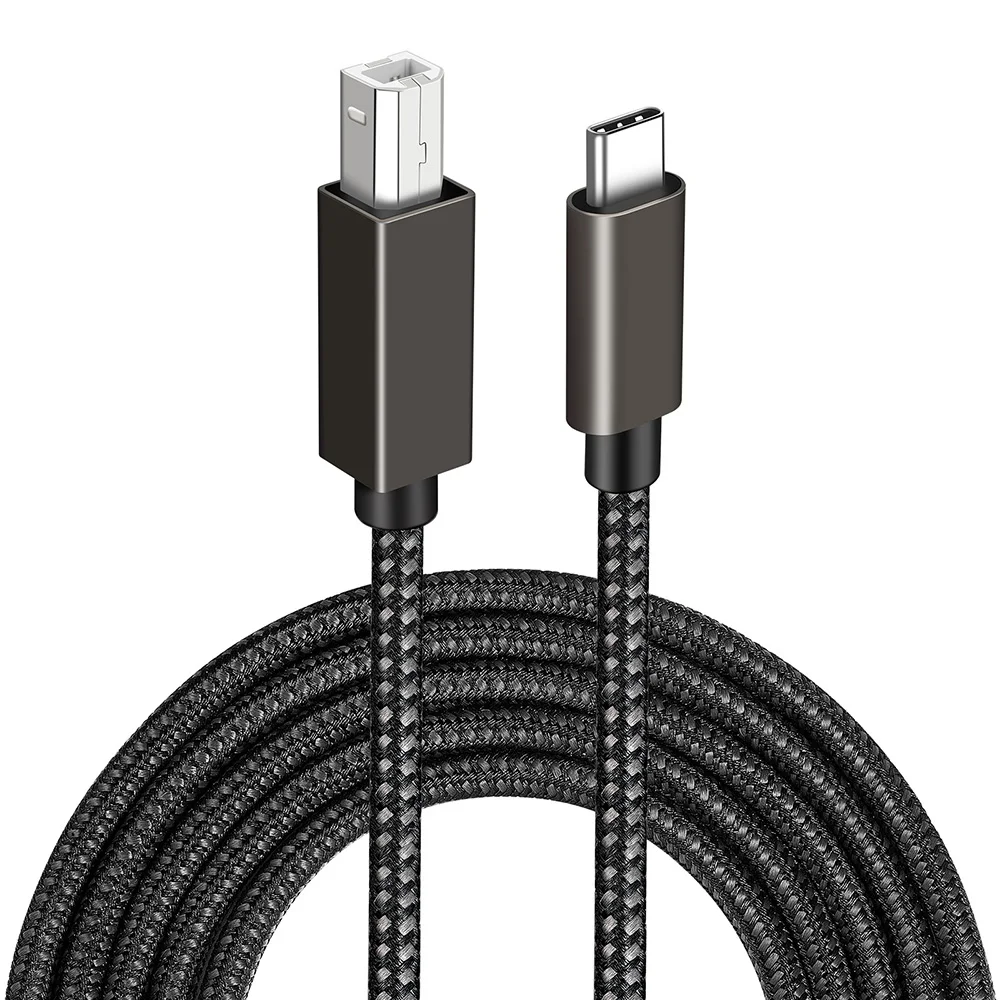 Кабель для принтера SmileLink USB C-Type B USB2.0 с высокой четкостью передачи, совместимый с ноутбуками, Plug-and-play