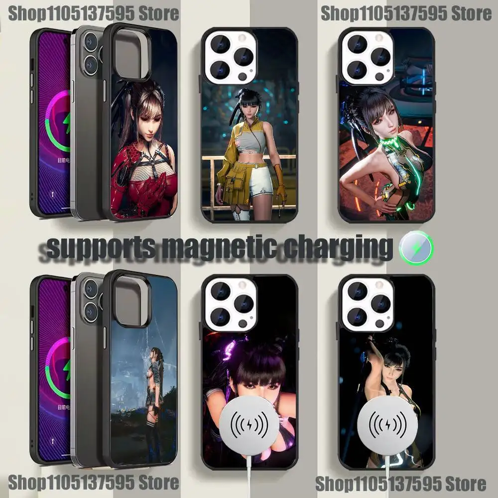 Чехол для телефона Game S-Stellar Blade Eve для iPhone 17,16,15,14,13,12,11, Pro, Max, Plus, Mini, SE4, E с магнитной беспроводной зарядкой Magsafe