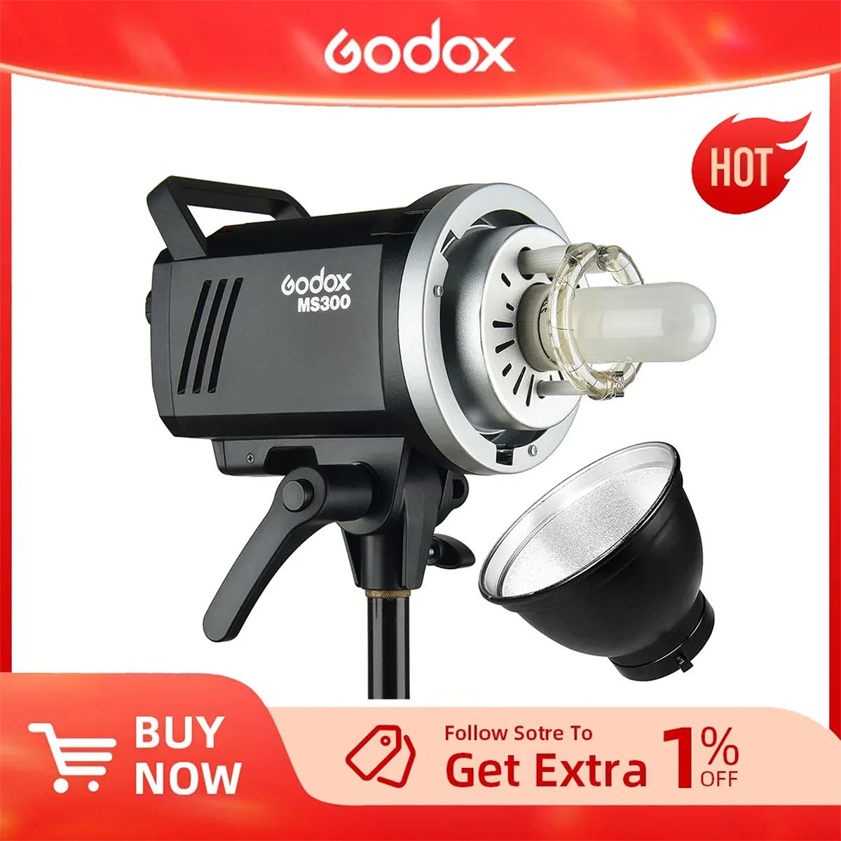 Godox 200 Вт MS200 или 300 Вт MS300 студийная вспышка 2,4G встроенный беспроводной приемник легкая Компактная и прочная вспышка с креплением Bowens