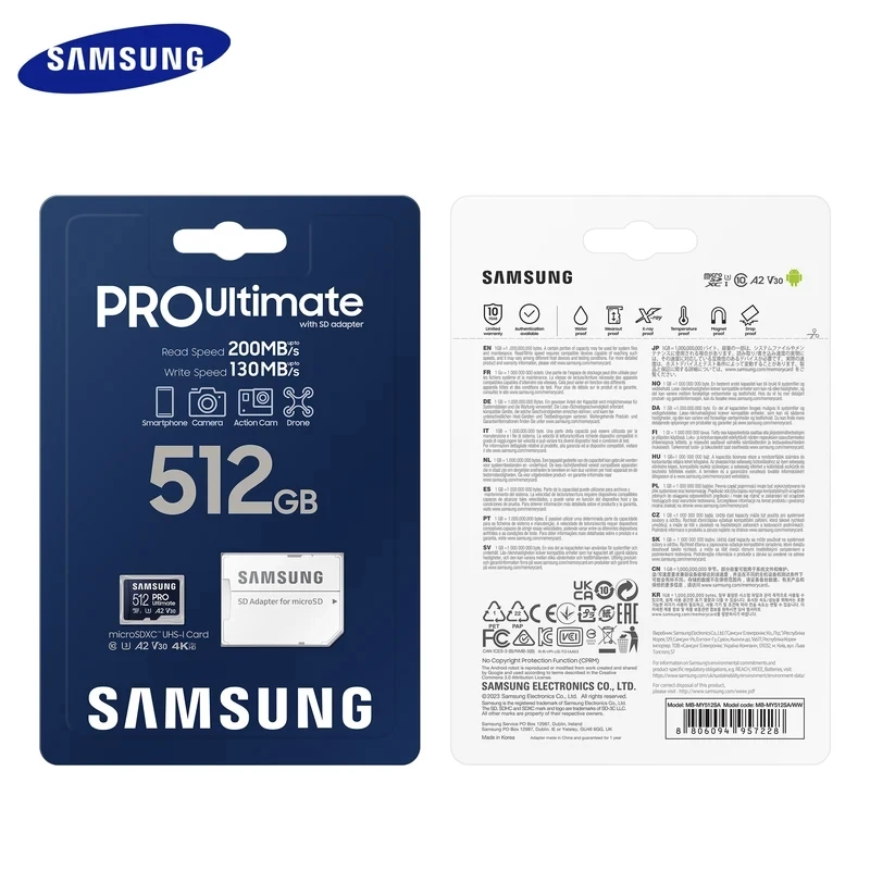 SAMSUNG Original PRO Ultimate MicroSDXC 128 ГБ 256 ГБ 512 ГБ V30 A2 TF-карта памяти 200 МБс для 4K UHD камерыдрона (art.: 3920d0c4fd63e) - 3920d0c4fd63e