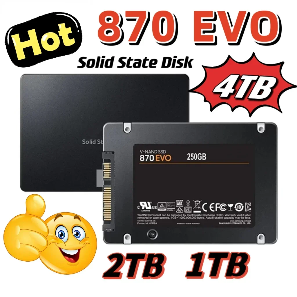 Внутренний твердотельный накопитель 4 ТБ SSD 870 EVO жесткий диск 2,5 дюйма Sata III