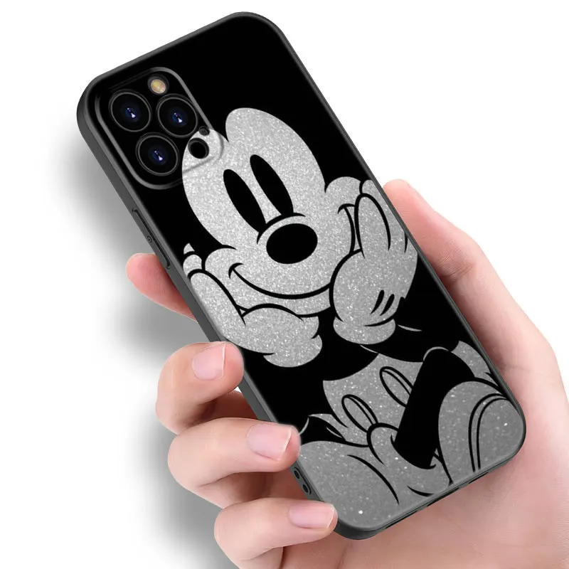 Фото Черный силиконовый чехол M-Mickey Art для Apple iPhone 12 13 Mini 11 14 15 Pro Max 7 8 Plus X XR XS SE 2020 2022 №3