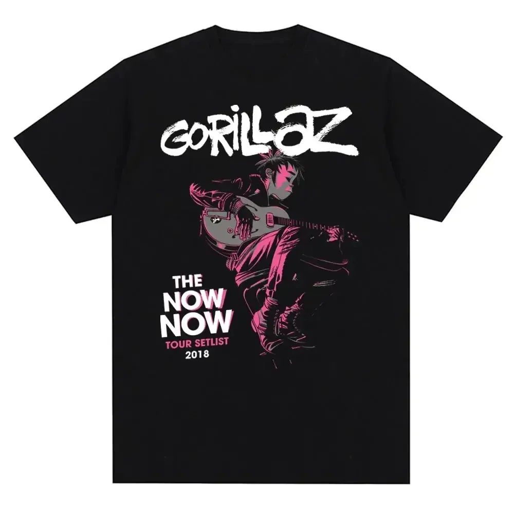 Уличная одежда Повседневная музыкальная группа Gorillazs Панк-рок Модная футболка с принтом 90-х годов Ретро футболка с коротким рукавом размера плюс Футболка унисекс