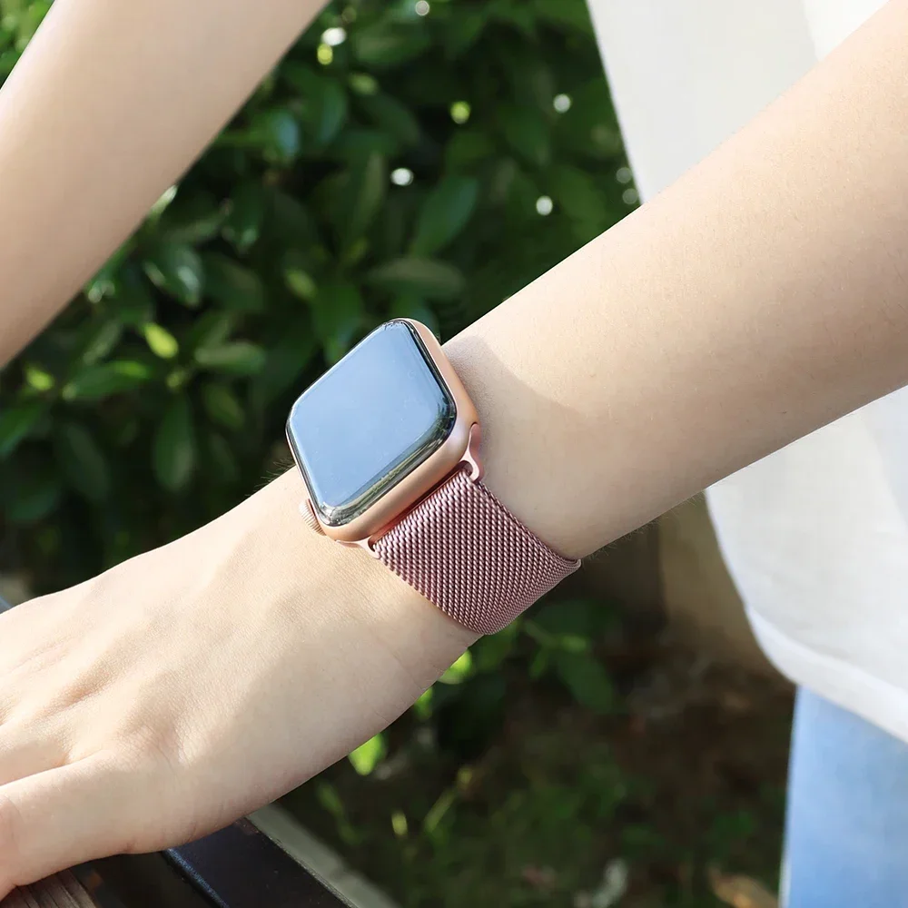 Фото Ремешок «Миланская петля» для apple watch, металлический браслет для iwatch series 9 8 7 6 5 4 3 SE, ультра 49 мм 45 мм 44 мм 41 мм 40 мм №5