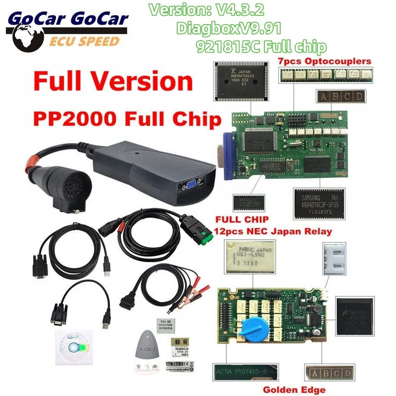 Для Citroen/Peugeot Super прошивка 921815C Full Chip Gold Edge V9.91 Lexia3 PP2000 PSA XS Evolution Diagbox V7.83 V8.55 Lexia 3