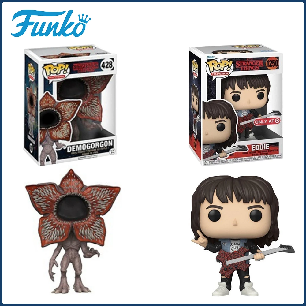 Фигурки Funko Pop Stranger Things Demogorgon Eddie, американский сериал, персонажи, периферийные устройства, модель куклы, игрушки, подарки для детей