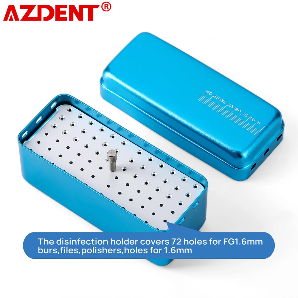 AZDENT Dental 72 отверстия эндобокс стоматологическая алюминиевая дезинфекционная коробка автоклав стерилизатор чехол держатель для эндофайлов алмазные боры