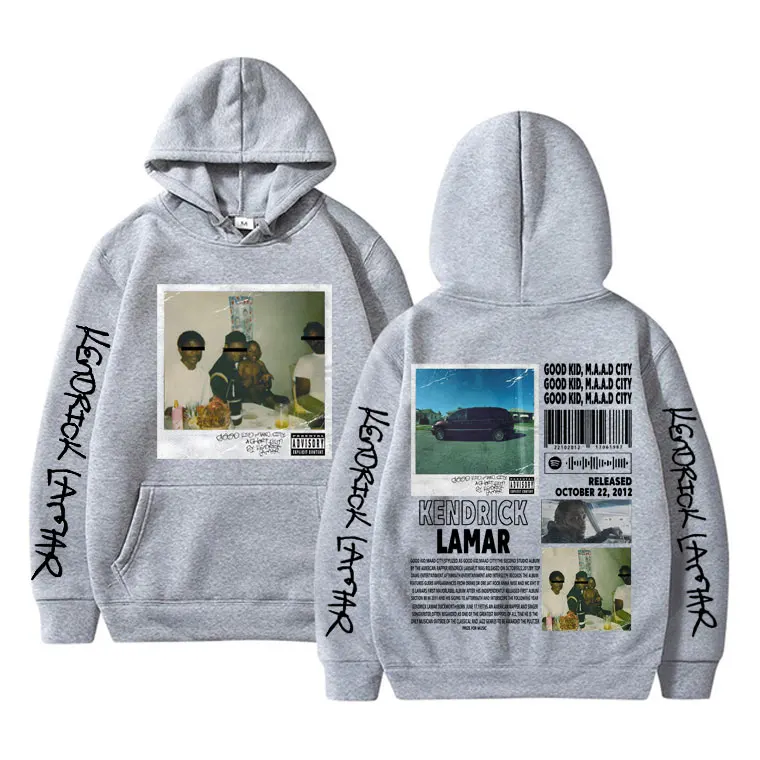 Фото Kendrick Lamar Good Kid Толстовка Мужчины Женщины Мода Поп-музыка Толстовка с капюшоном Мужская одежда Винтаж Хип-хоп Пуловер большого размера №4